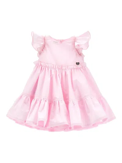 Monnalisa Babies' Ruffled-sleeves Dress In Pink