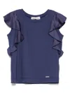Monnalisa Ruffled Top In Blue