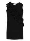 Monnalisa Ruffled-trim Dress In Black