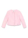 Monnalisa Ruffled-trim Puffer Jacket In Pink