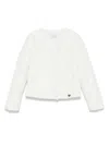 Monnalisa Ruffled-trim Puffer Jacket In White