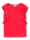 Monnalisa Ruffled-trim Tank Top In 红色