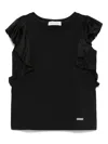 Monnalisa Ruffled-trim Tank Top In Black