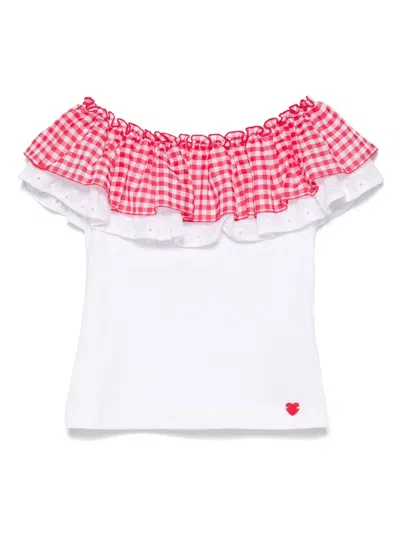 Monnalisa Kids' Ruffled-trim Top In White