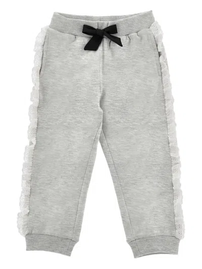 Monnalisa Kids' Ruffled-trim Track Pants In Brown
