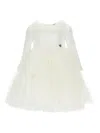Monnalisa Ruffled Tulle Dress In White