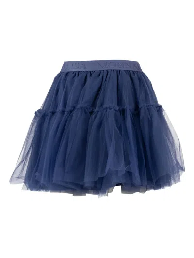 Monnalisa Kids' Ruffled Tulle Skirt In Blue