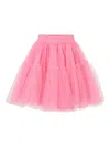 Monnalisa Ruffled Tulle Skirt In Pink