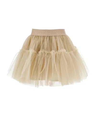 Monnalisa Ruffled Tulle Skirt In Yellow