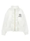 Monnalisa Ruffled Zip-up Sweatshirt In White