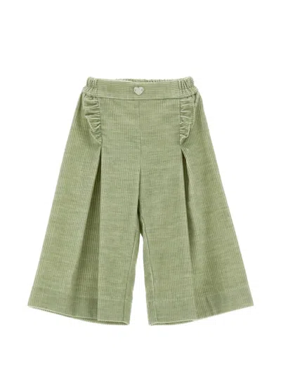 Monnalisa Babies' Ruffled-detail Trousers In Green