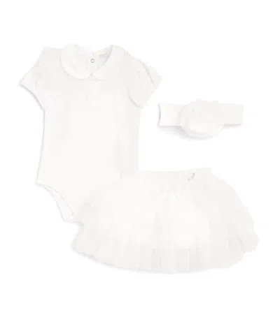 Monnalisa Kids'  Ruffle-trim Bodysuit And Skirt Set In White
