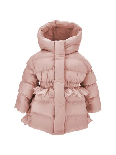 Monnalisa Babies' Ruffle-trimmed Padded Jacket In Pink