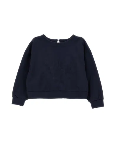 Monnalisa Kids' Embroidered-logo Sweatshirt In Blue