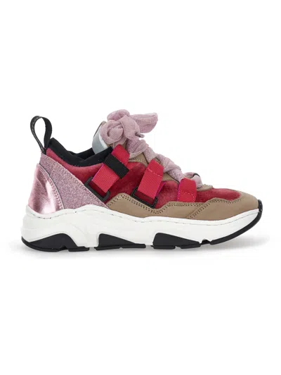 Monnalisa Kids'   Running Shoes With Tulle In Blush Pink