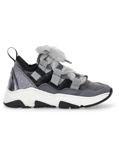 Monnalisa Kids'   Running Shoes With Tulle In Medium Grey