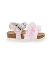Monnalisa Sandals With Glitter Ruffles In Pink
