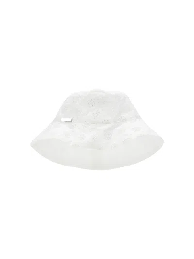 Monnalisa Kids'   Sangallo Hat In White