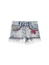 Monnalisa Jeansshorts Mit Lochstickerei In Stone Bleach