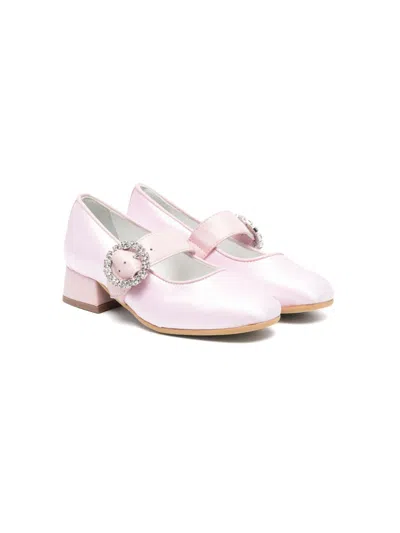 Monnalisa Kids' Satin Ballet Flats In Pink