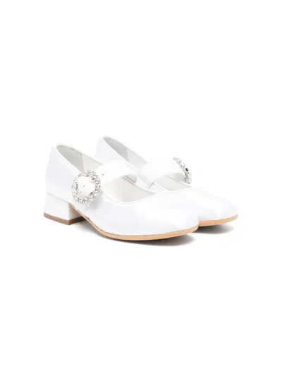 Monnalisa Kids' Satin Ballet Flats In White