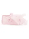 Monnalisa Satin Ballet Flats With Maxi Bow In Dusty Pink Rose