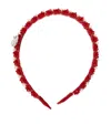 Monnalisa Satin Beaded Headband In Red