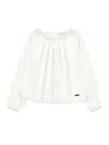 Monnalisa Satin Blouse In Cream
