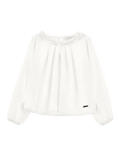 Monnalisa Kids'   Satin Blouse In Cream