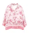 Monnalisa Satin Butterfly Print Shirt