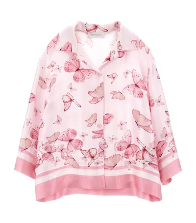 Monnalisa Kids' Satin Butterfly Print Shirt