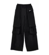Monnalisa Elasticated-waist Satin Cargo Trousers In Black