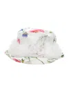 Monnalisa Satin Hat With Ruffles In Cream + Multicolor