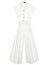 Monnalisa Satin Jumpsuit In Cream