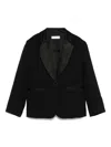 Monnalisa Satin-lapels Blazer In Black