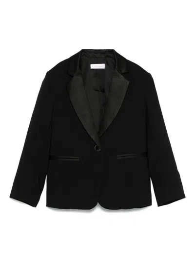 Monnalisa Kids' Satin-lapels Blazer In Black