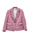 Monnalisa Satin-lined Jacket In Blush Pink