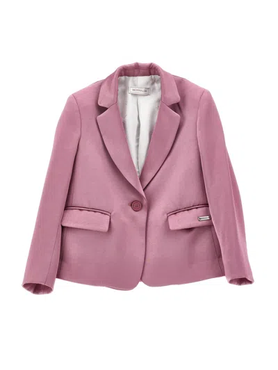 Monnalisa Kids'   Satin-lined Jacket In Blush Pink