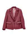 Monnalisa Satin-lined Jacket In Plum