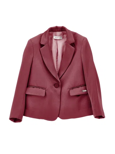 Monnalisa Kids'   Satin-lined Jacket In Plum