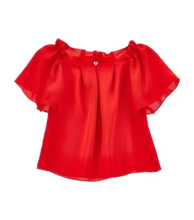Monnalisa Kids' Satin Top In Red