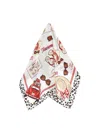Monnalisa Capri Print Satin Scarf In Beige