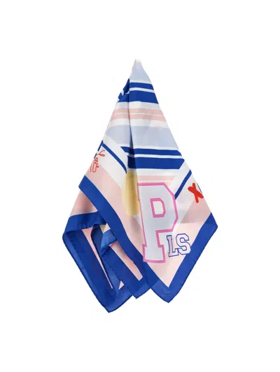 Monnalisa Kids'   Scarf With Stripes And Tennis Prints In Blue