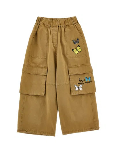 Monnalisa Pants Kids Color Beige In Black