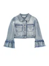Monnalisa Schmetterlings-jeansjacke In Stone Bleach