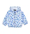 Monnalisa Seal Print Jacket In Turquoise