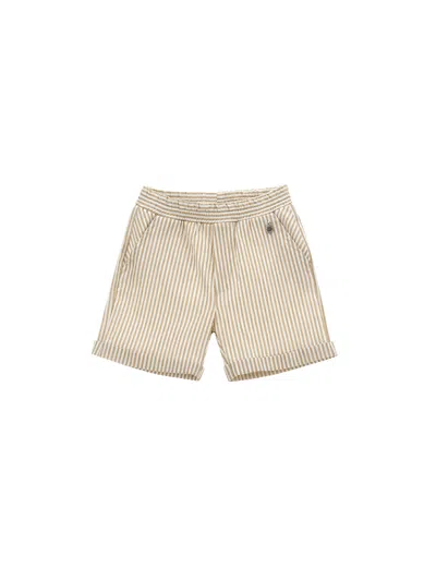 Monnalisa Kids'   Seersucker Shorts In White + Ecru