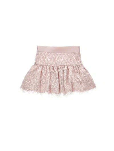 Monnalisa Kids'   Sequin And Feather Skirt In Neutral