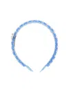 Monnalisa Sequin And Pearl Headband In Light Blue