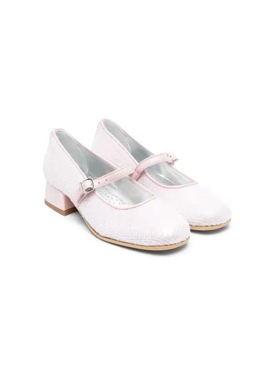 Monnalisa Kids' Sequin-embellished 35mm Ballerina Shoes In Pink